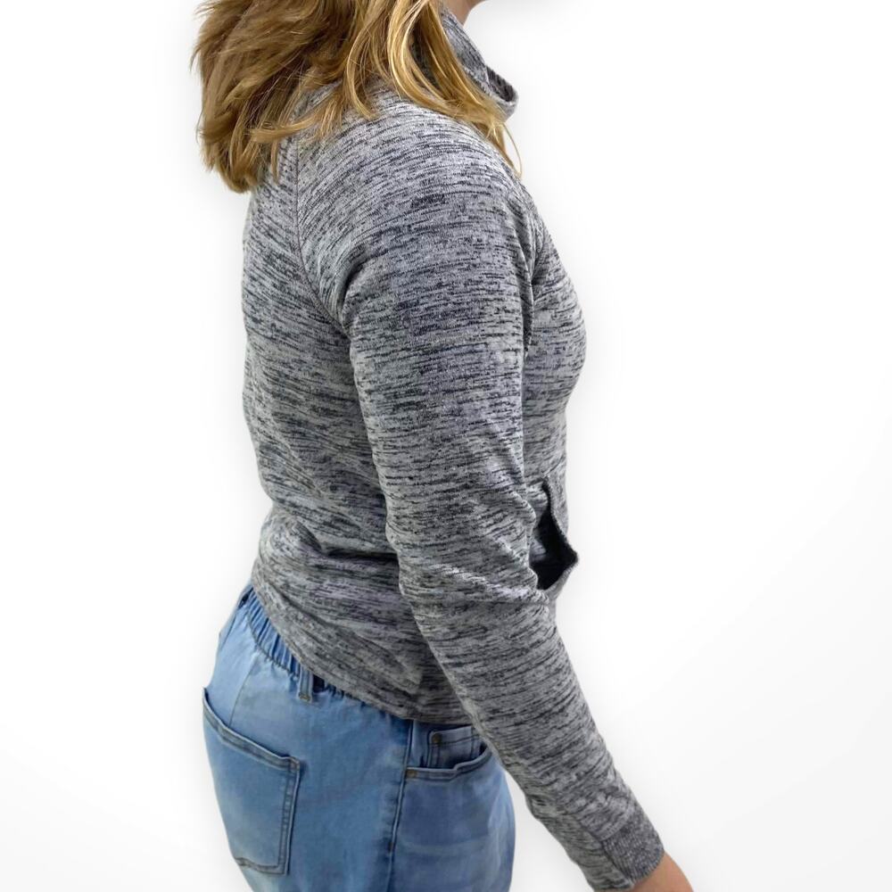 ATHLETA GIRL Gray Space Dye Pocket Front Pullover Hoodie - Picture 3 of 6